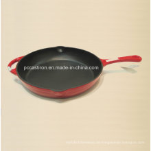 Runde Emaille Gusseisen Skillet mit Griff Dia 31cm